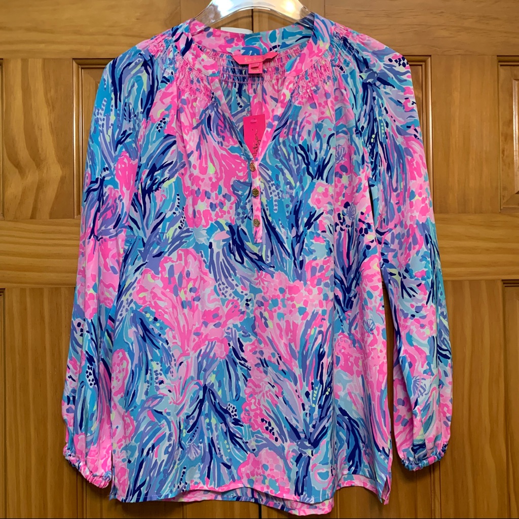 Lilly Pulitzer Elsa Silk Top Xxs Nwt